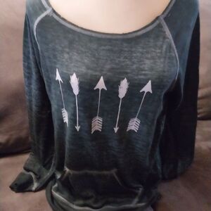 Zobha Grey, Bowneck, Long Arm Ladies Graphic Lightweight Sweatshirt